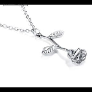 Rose necklace.  Silver